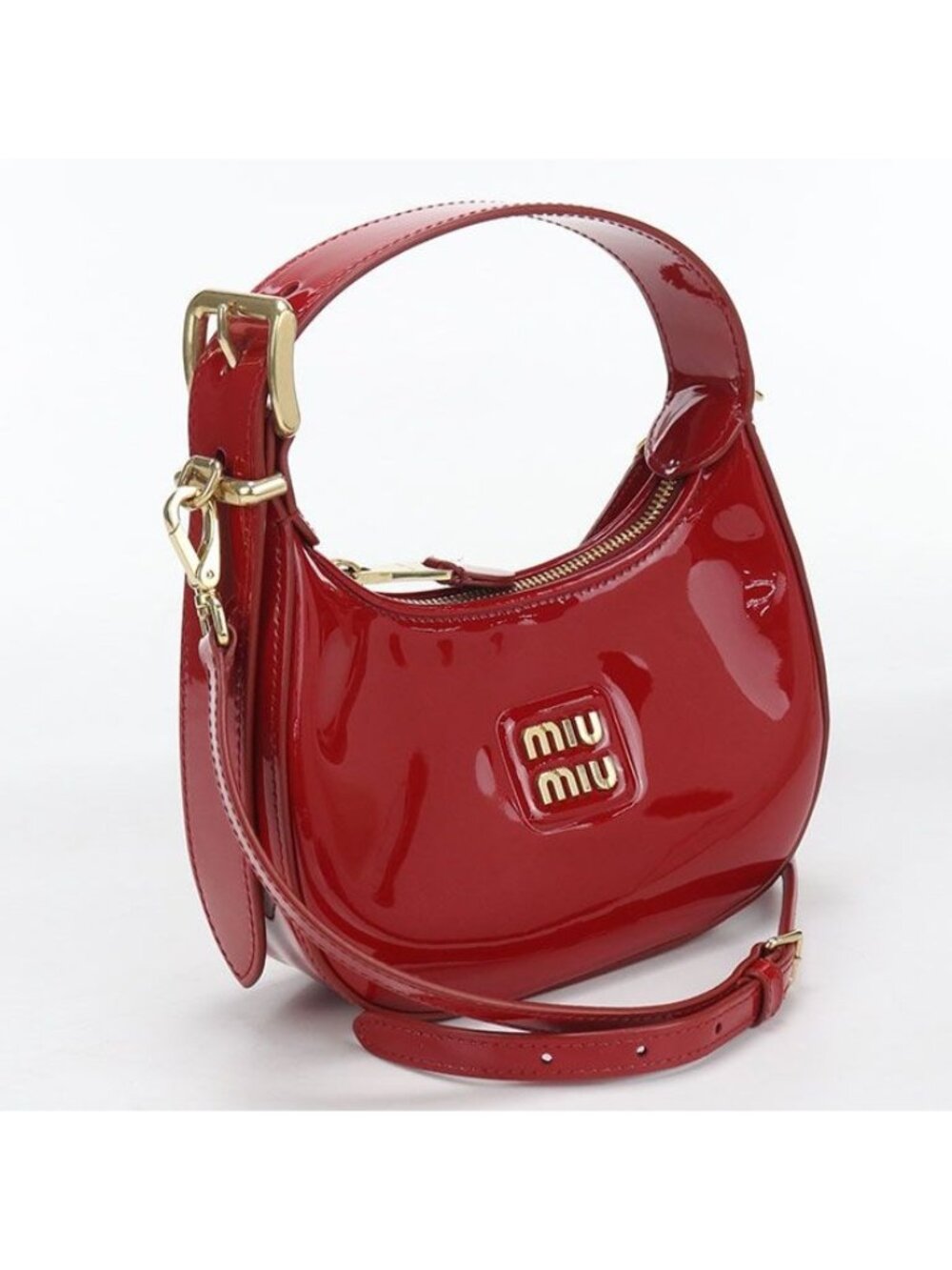 Miu Miu Miu Hobo Handbag Patent Leather